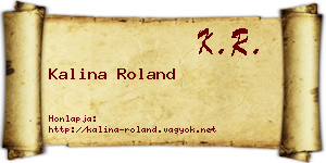 Kalina Roland névjegykártya